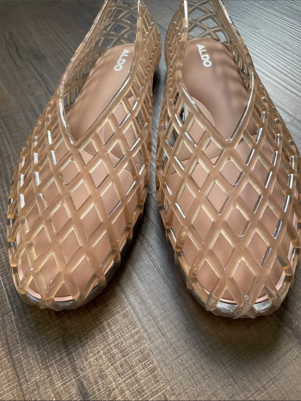 ALDO Nude/Tan Lattice Slip-On Flats - Picture 7 of 9